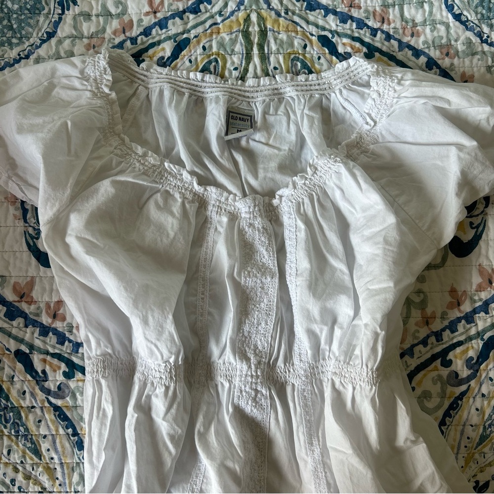 Old Navy Maternity White Babydoll Blouse, Size M